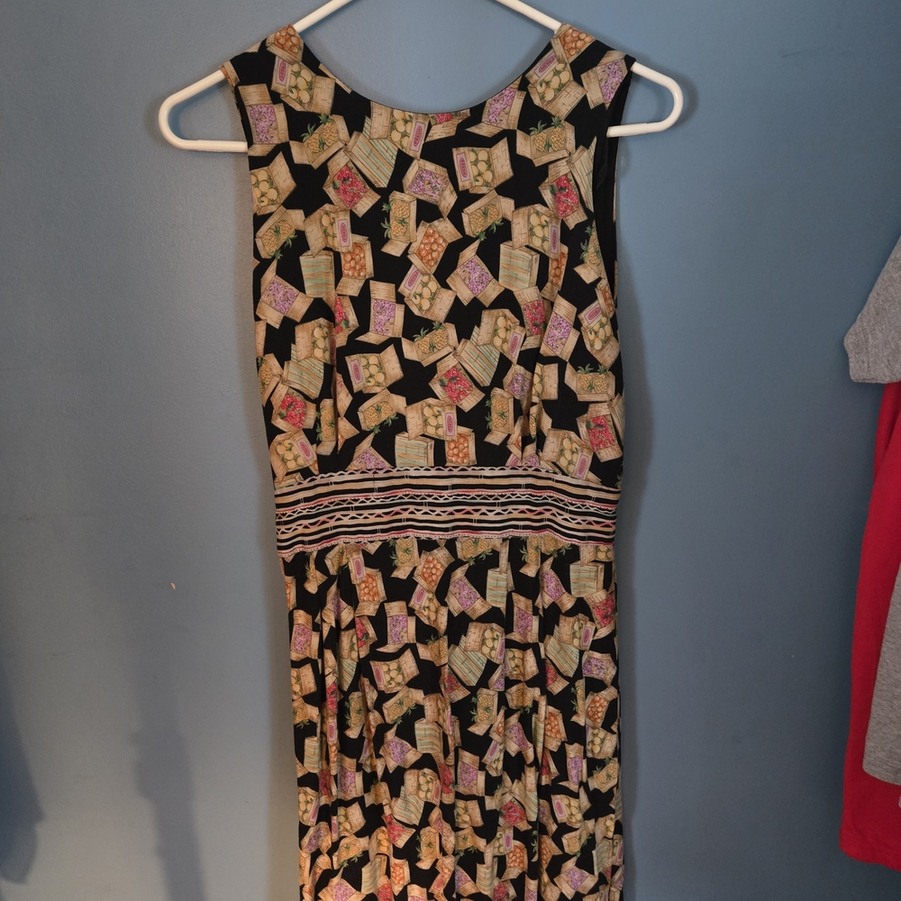 Positive Attitude Black and Multicolor Midi Dress